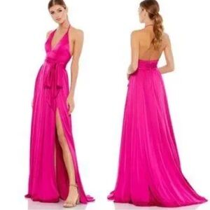 NWT IEENA for MacDuggal Halter Maxi Gown